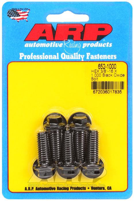 ARP 3/8-16 X 1.000 hex black oxide bolts