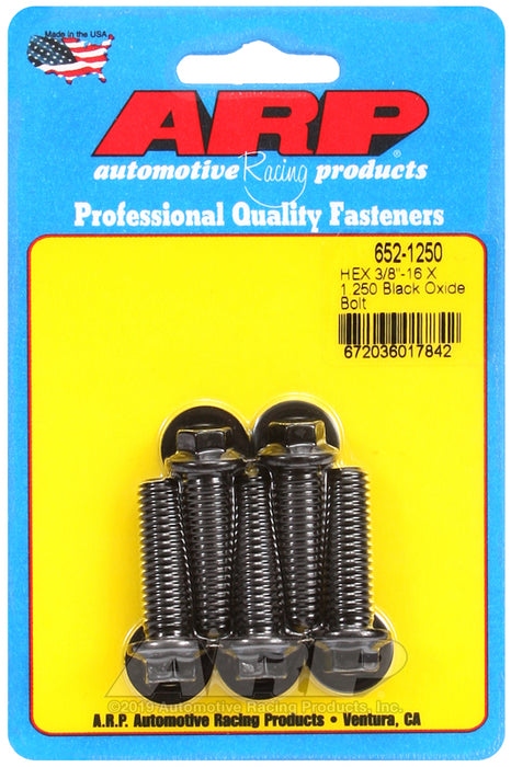 ARP 3/8-16 X 1.250 hex black oxide bolts