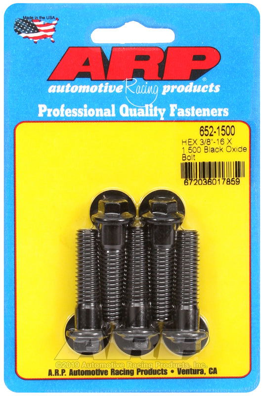 ARP 3/8-16 X 1.500 hex black oxide bolts