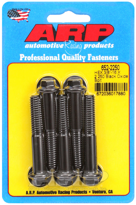 ARP 3/8-16 X 2.250 hex black oxide bolts