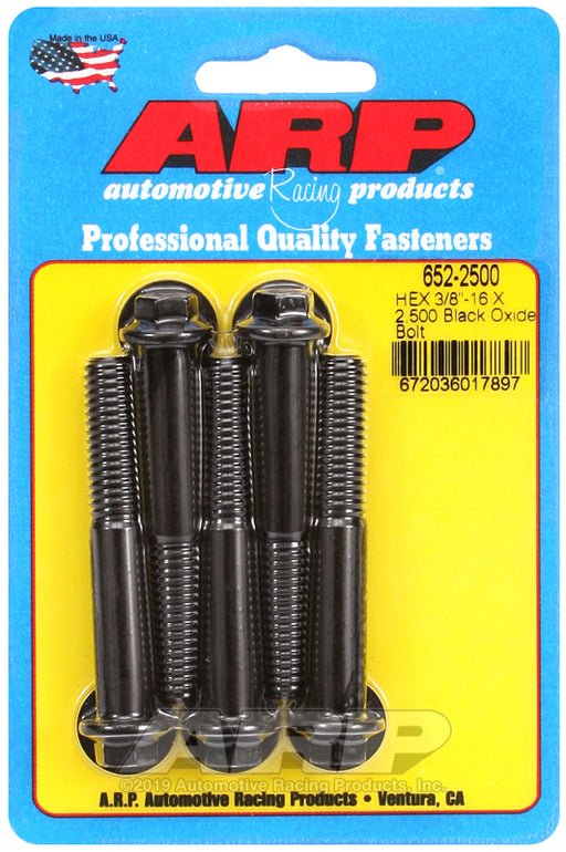 ARP 3/8-16 X 2.500 hex black oxide bolts