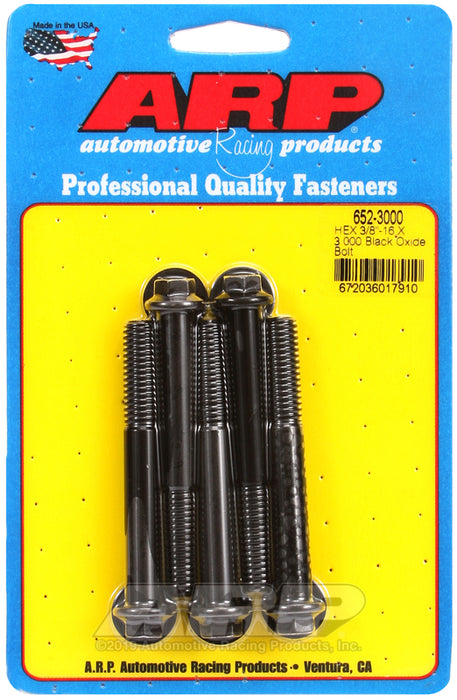 ARP 3/8-16 X 3.000 hex black oxide bolts