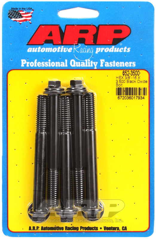 ARP 3/8-16 X 3.500 hex black oxide bolts
