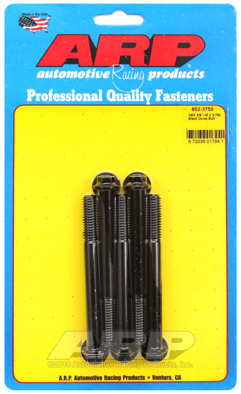 ARP 3/8-16 X 3.750 hex black oxide bolts