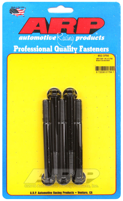 ARP 3/8-16 X 3.750 hex black oxide bolts