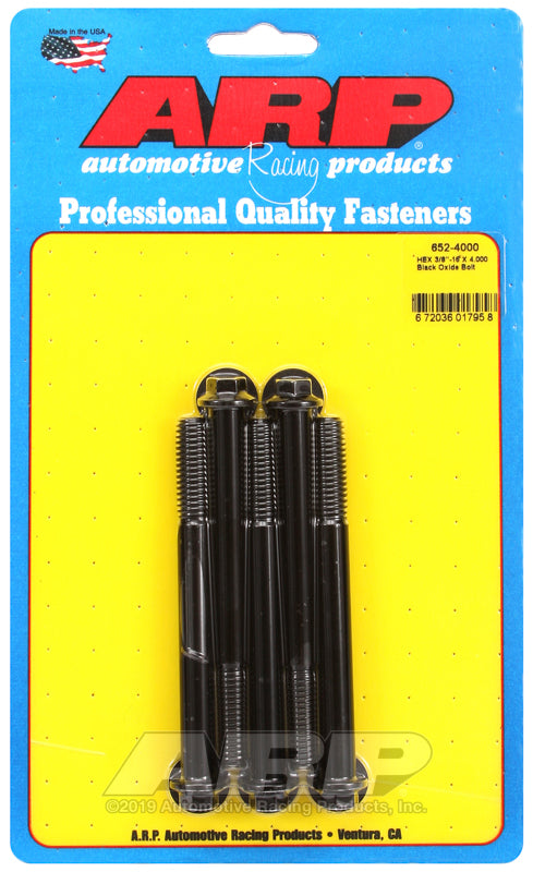 ARP 3/8-16 X 4.000 hex black oxide bolts