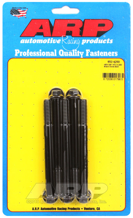 ARP 3/8-16 X 4.250 hex black oxide bolts