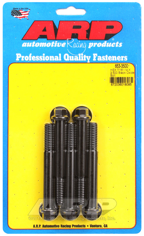 ARP 7/16-14 X 3.500 hex black oxide bolts