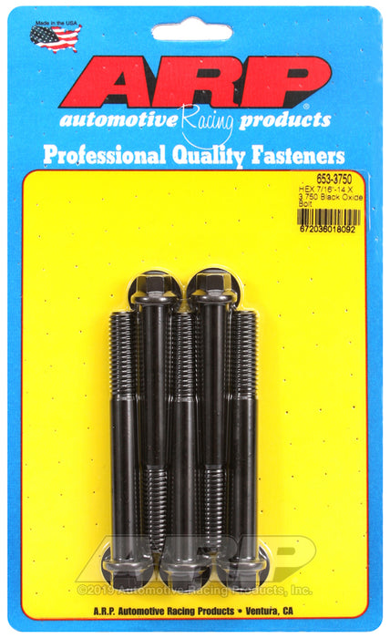 ARP 7/16-14 X 3.750 hex black oxide bolts