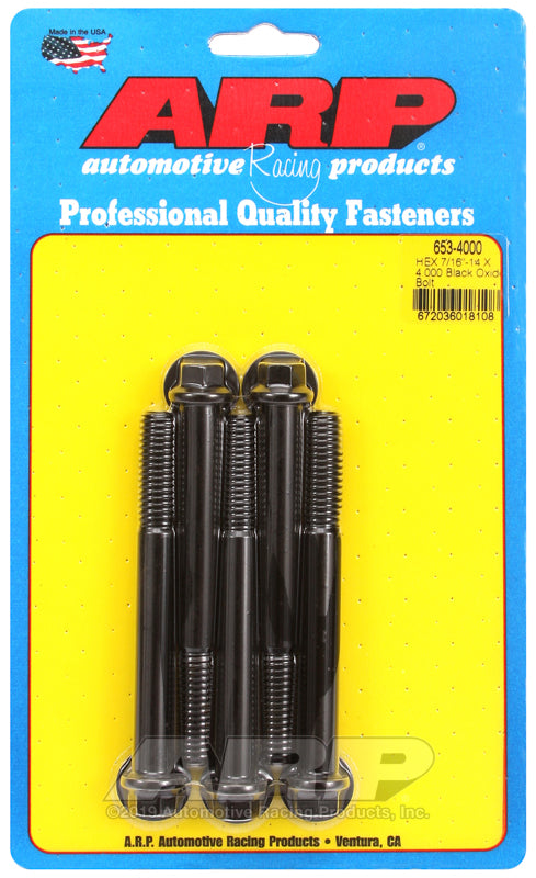 ARP 7/16-14 X 4.000 hex black oxide bolts
