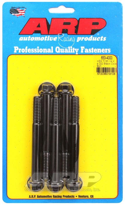 ARP 7/16-14 X 4.000 hex black oxide bolts