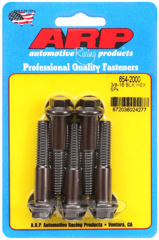ARP 3/8-16 x 2.000 hex 7/16 wrenching black oxide bolts