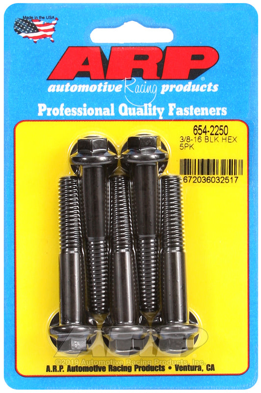 ARP 3/8-16 x 2.250 hex 7/16 wrenching black oxide bolts