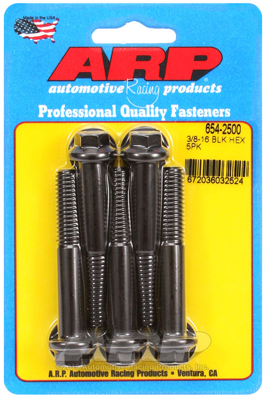 ARP 3/8-16 x 2.500 hex 7/16 wrenching black oxide bolts