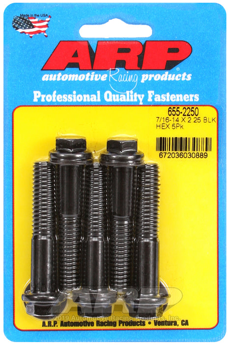 ARP 7/16-14 X 2.250 hex 1/2 wrenching black oxide bolts