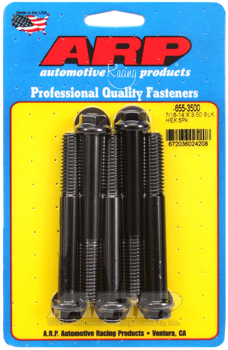 ARP 7/16-14 X 3.500 hex 1/2 wrenching black oxide bolts