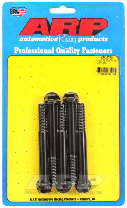 ARP 7/16-14 X 3.750 hex 1/2 wrenching black oxide bolts