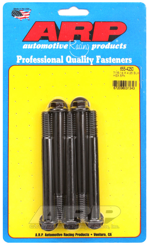 ARP 7/16-14 X 4.250 hex 1/2 wrenching black oxide bolts