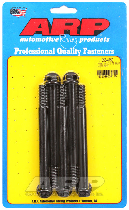 ARP 7/16-14 X 4.750 hex 1/2 wrenching black oxide bolts