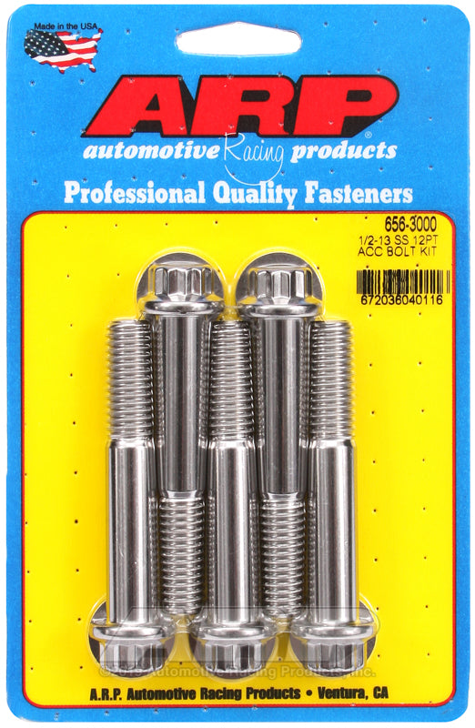 ARP 1/2-13 x 3.000 12pt SS bolts