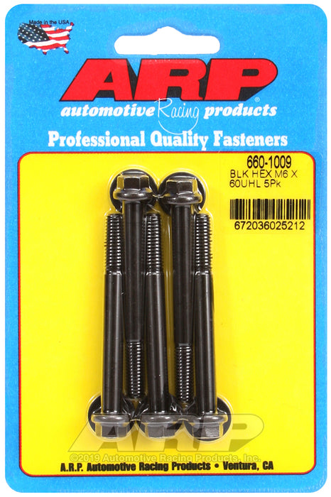 ARP M6 x 1.00 x 60  hex black oxide bolts