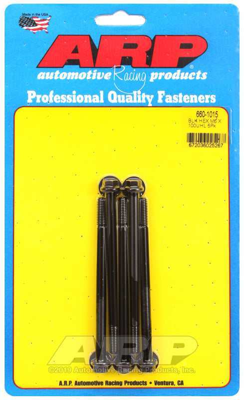ARP M6 x 1.00 x 100 hex black oxide bolts