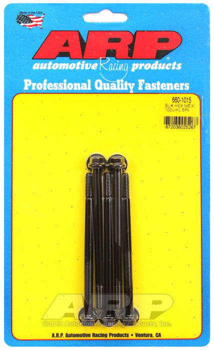 ARP M6 x 1.00 x 100 hex black oxide bolts