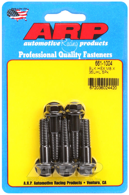 ARP M8 x 1.25 x 35 hex black oxide bolts