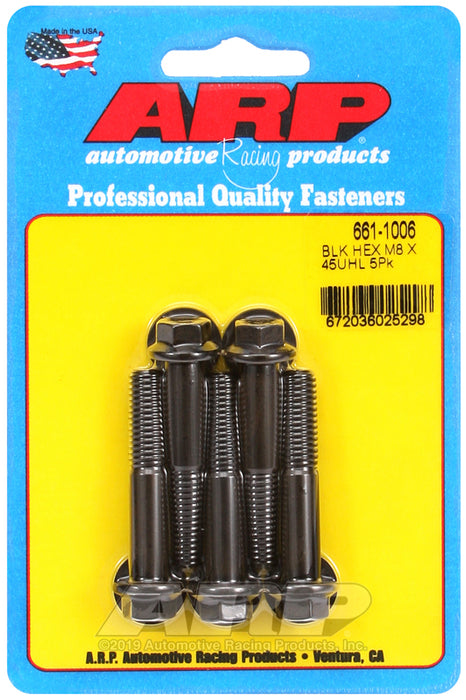 ARP M8 x 1.25 x 45 hex black oxide bolts