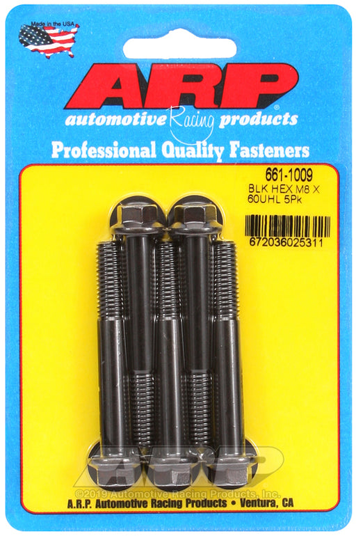 ARP M8 x 1.25 x 60  hex black oxide bolts
