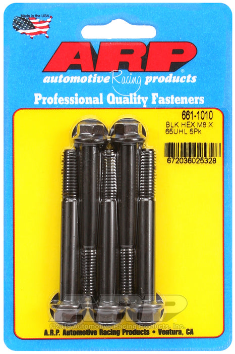 ARP M8 x 1.25 x 65 hex black oxide bolts