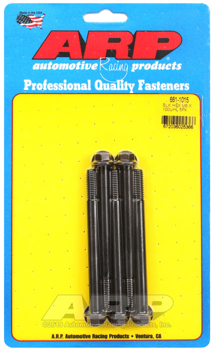 ARP M8 x 1.25 x 100 hex black oxide bolts