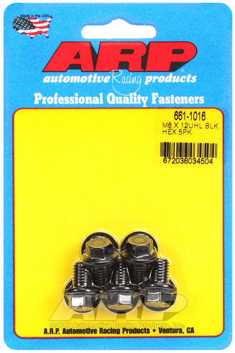 ARP M8 x 1.25 x 12  hex black oxide bolts