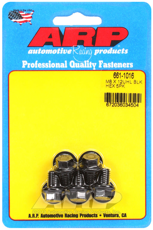 ARP M8 x 1.25 x 12  hex black oxide bolts