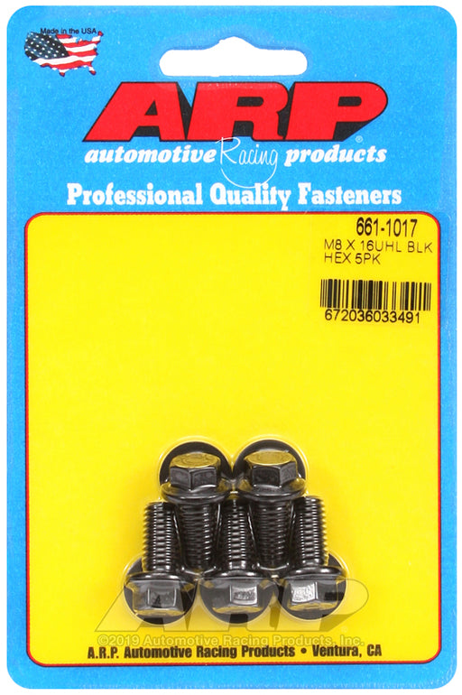 ARP M8 x 1.25 x 16 hex black oxide bolts