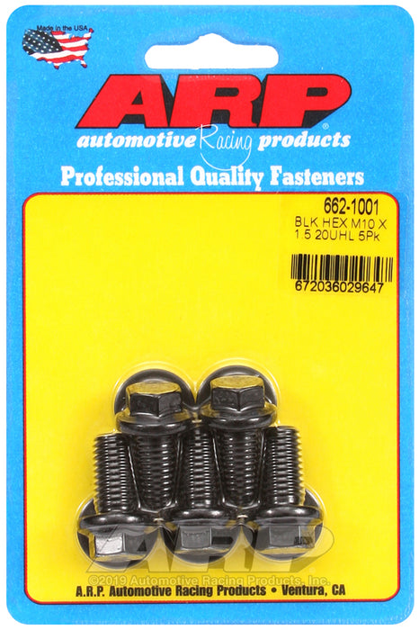ARP M10 x 1.50 x 20 hex black oxide bolts