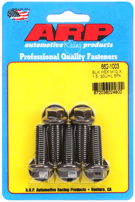 ARP M10 x 1.50 x 30 hex black oxide bolts