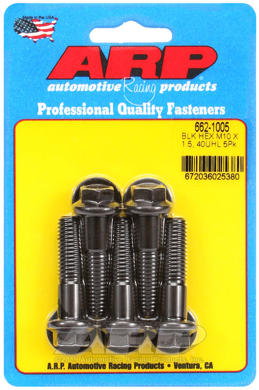 ARP M10 x 1.50 x 40 hex black oxide bolts