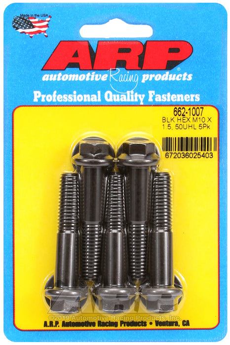 ARP M10 x 1.50 x 50 hex black oxide bolts