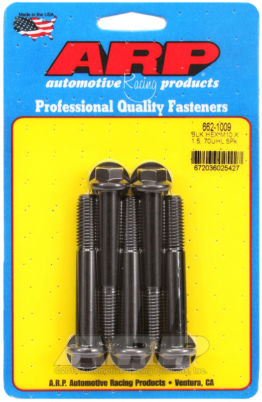 ARP M10 x 1.50 x 70 hex black oxide bolts