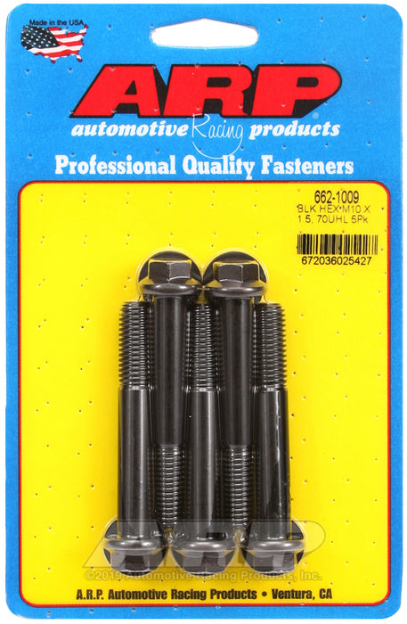 ARP M10 x 1.50 x 70 hex black oxide bolts