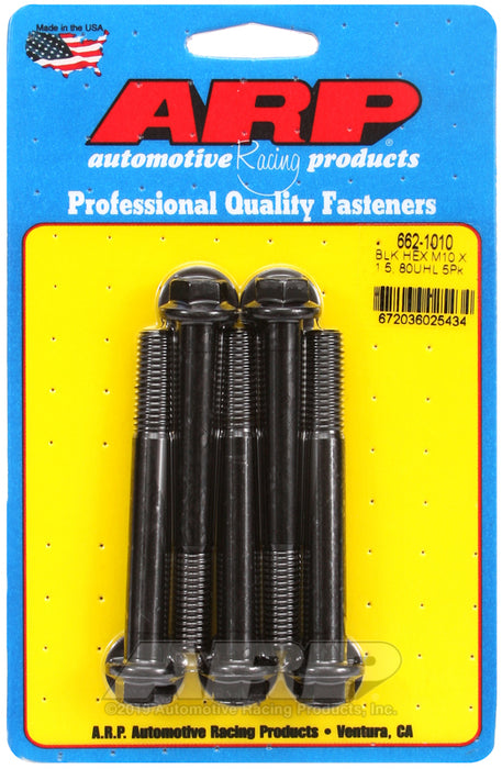 ARP M10 x 1.50 x 80 hex black oxide bolts