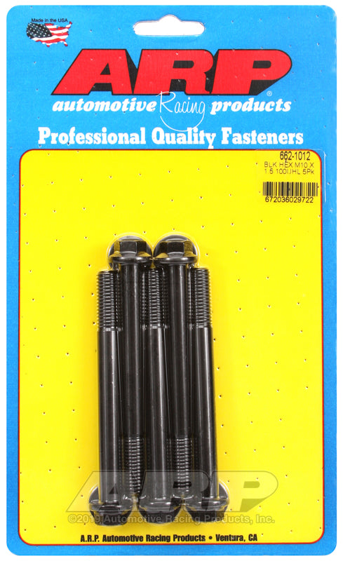 ARP M10 x 1.50 x 100 hex black oxide bolts