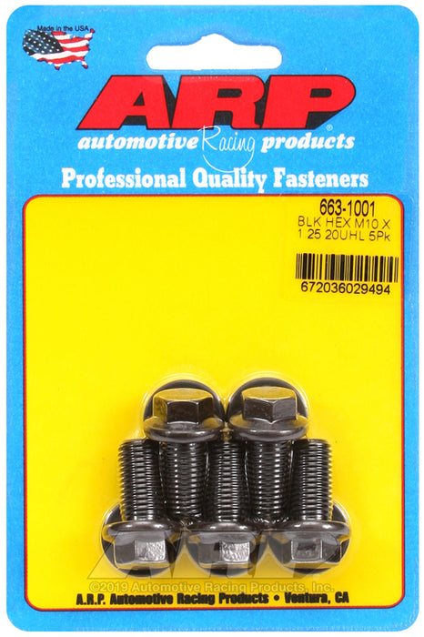 ARP M10 x 1.25 x 20 hex black oxide bolts