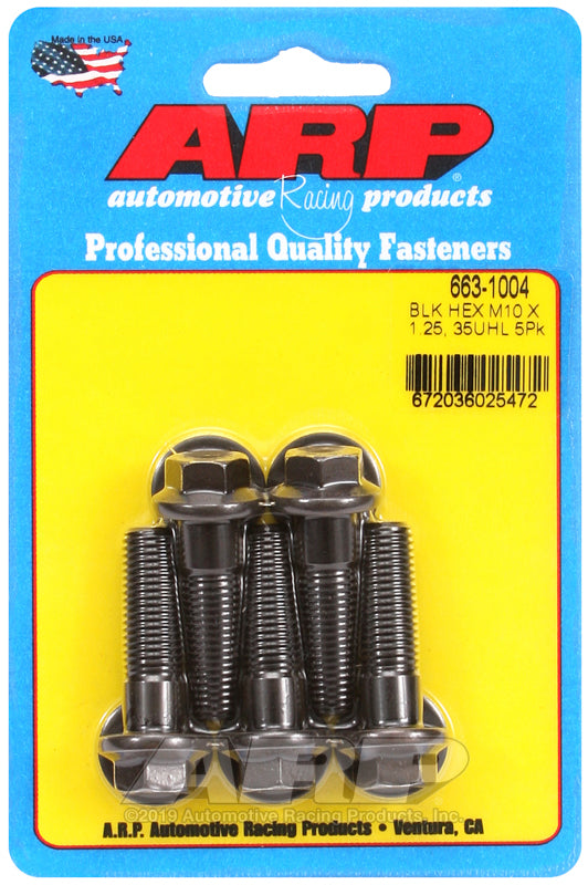 ARP M10 x 1.25 x 35 hex black oxide bolts