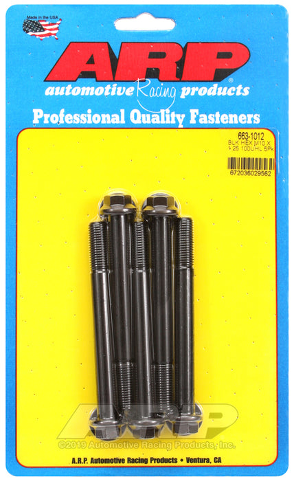 ARP M10 x 1.25 x 100 hex black oxide bolts