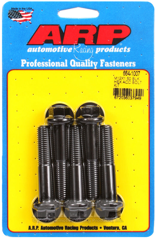 ARP M12 x 1.50 x 60 hex black oxide bolts