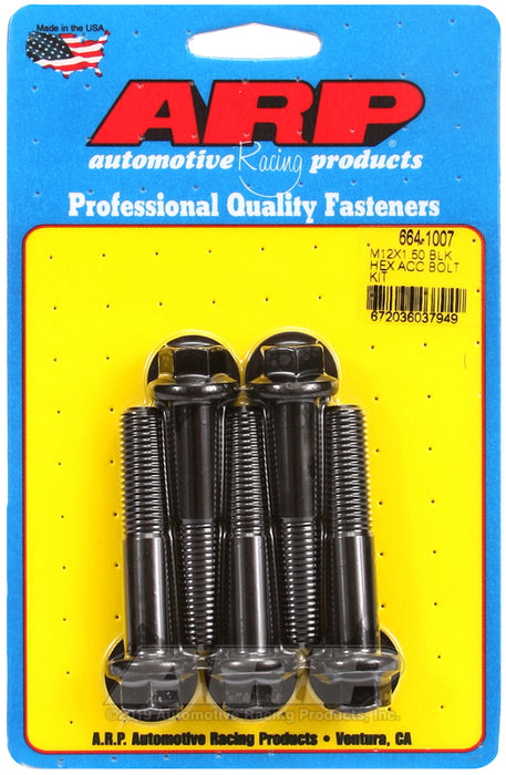 ARP M12 x 1.50 x 60 hex black oxide bolts