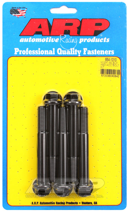 ARP M12 x 1.50 x 90 hex black oxide bolts