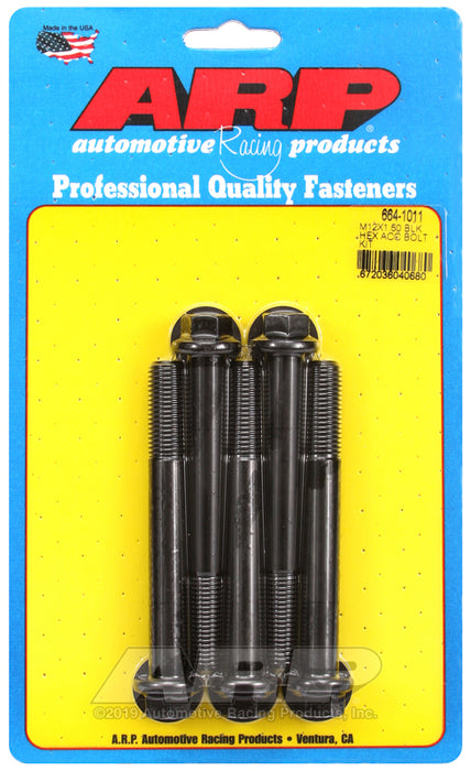 ARP M12 x 1.50 x 100 hex black oxide bolts